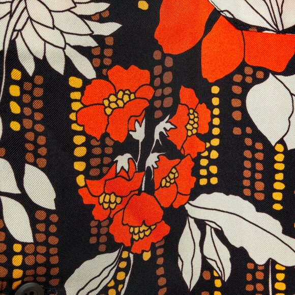 Prada Cruise 2019 Orange Silk Hawaiian Print Bowling Shirt - Picture 8 of 15